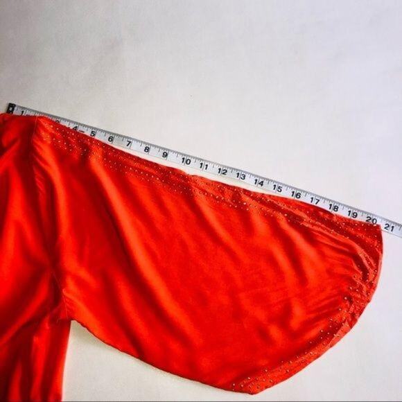 Jennifer Lopez Women's Sequin Orange Blouse Sz M - Picture 9 of 15